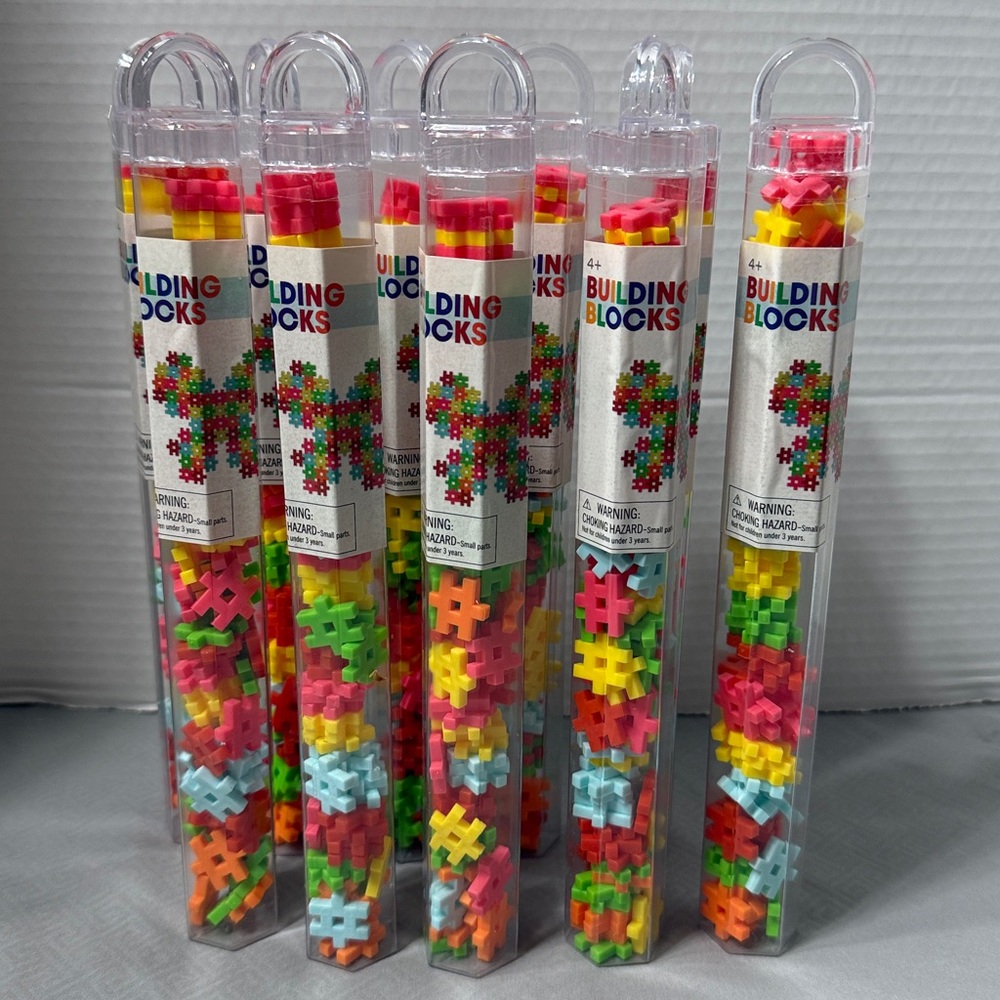Lot of 10 Ankyo Building Blocks Mini Hashtag Design Multicolor 72 in each Tube